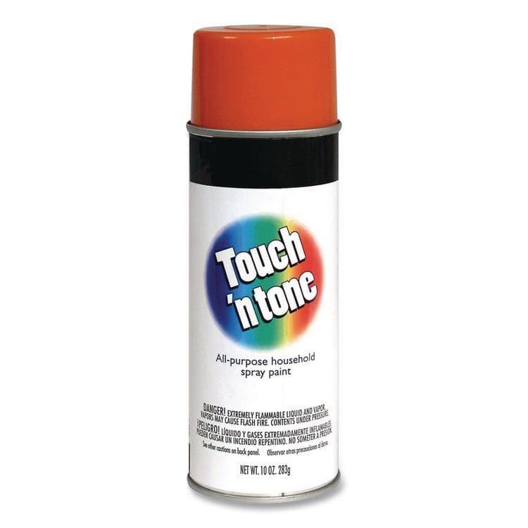 RUST-OLEUM CORPORATION Touch'n Tone Spray Paint, Gloss Orange, 10 oz Aerosol Can, 6/Carton (RST55283830)