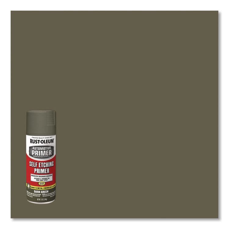 RUST-OLEUM CORPORATION Self Etching Primer, Flat Dark Green, 12 oz Aerosol Can, 6/Carton (RST249322) thumbnail 3