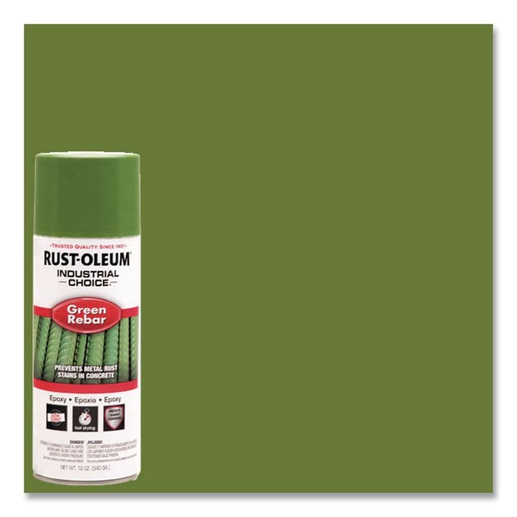 RUST-OLEUM CORPORATION Industrial Choice RB1600 System Epoxy Spray, Gloss Green Rebar, 12 oz Aerosol Can, 6/Carton (RST261937) thumbnail 3