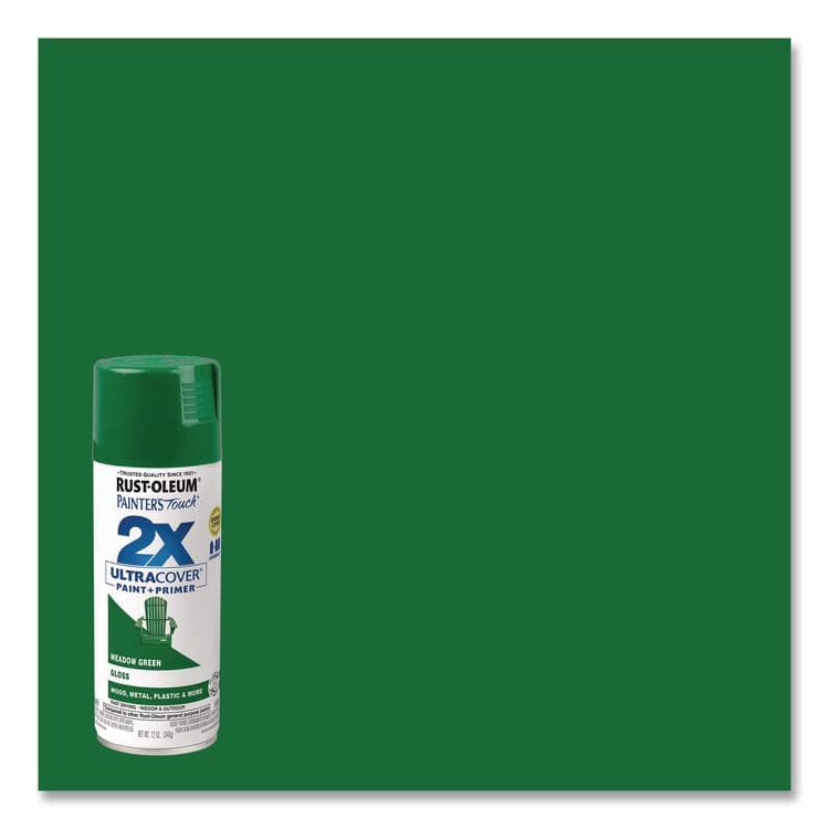 RUST-OLEUM CORPORATION Painter's Touch 2X Ultra Cover Spray Paint, Gloss Meadow Green, 12 oz Aerosol Can, 6/Carton (RST334039) thumbnail 3