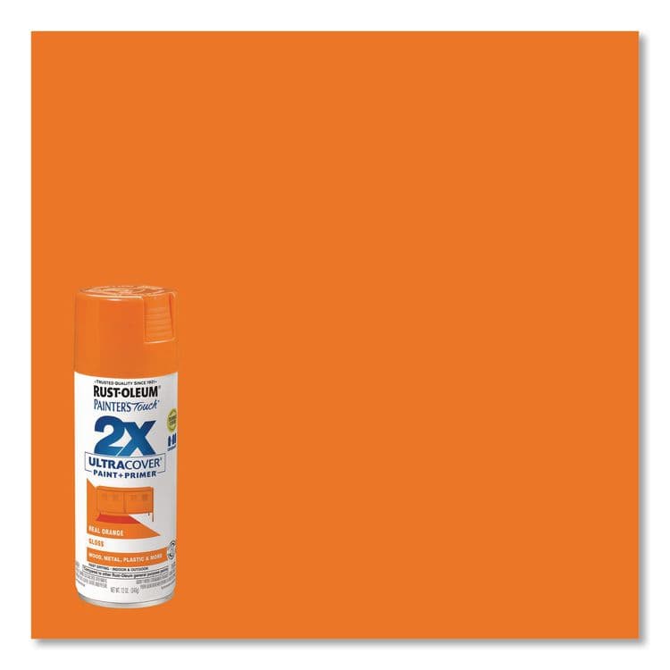 RUST-OLEUM CORPORATION Painter's Touch 2X Ultra Cover Spray Paint, Gloss Real Orange,12 oz Aerosol Can, 6/Carton (RST334043) thumbnail 3