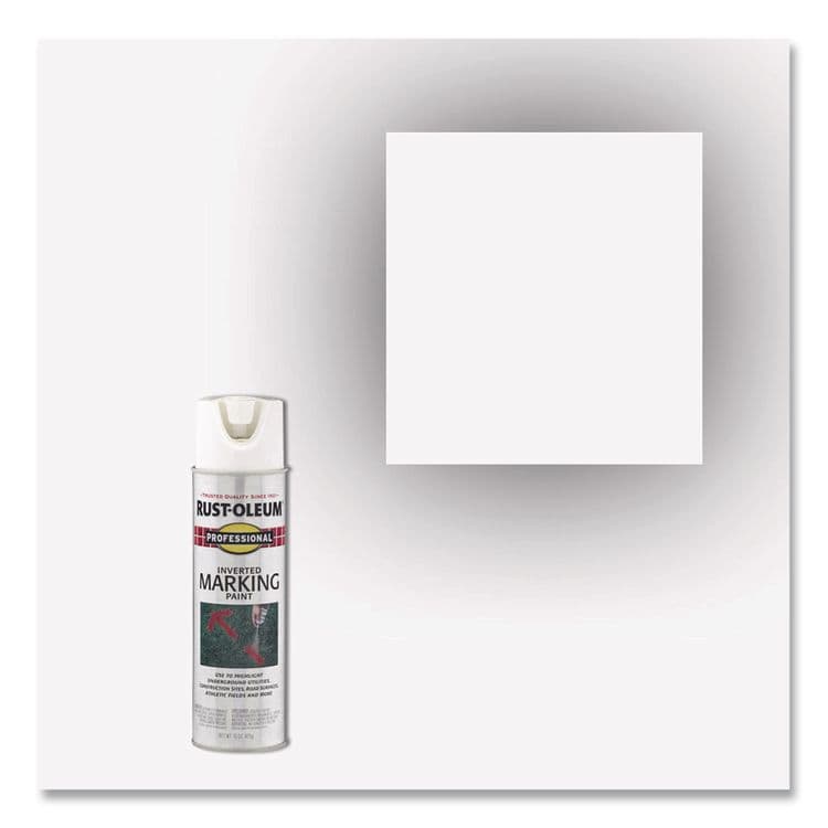 RUST-OLEUM CORPORATION Inverted Marking Spray Paint, Flat White, 15 oz Aerosol Can, 6/Carton (RST2592838) thumbnail 3