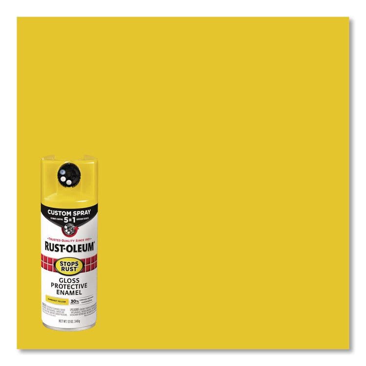 RUST-OLEUM CORPORATION Stops Rust Spray Paint, Gloss Yellow, 12 oz Aerosol Can, 6/Carton (RST7747830) thumbnail 3