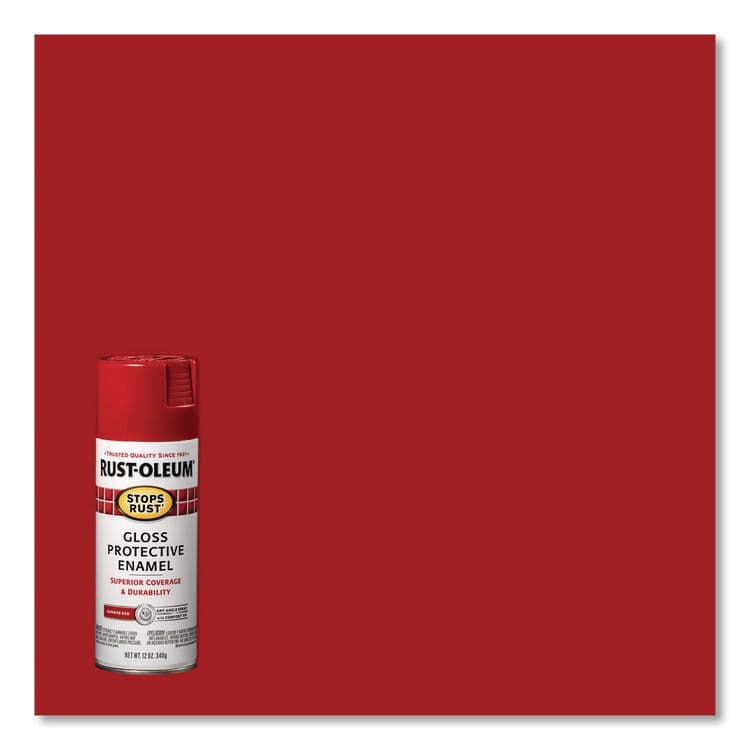 RUST-OLEUM CORPORATION Stops Rust Spray Paint, Gloss Sunrise Red, 12 oz Aerosol Can, 6/Carton (RST7762830) thumbnail 3