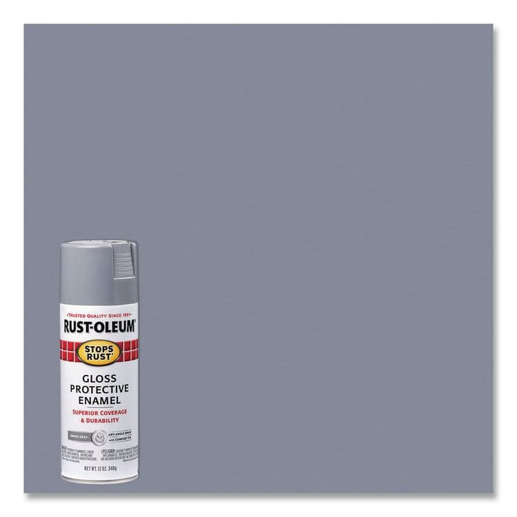 RUST-OLEUM CORPORATION Stops Rust Spray Paint, Gloss Smoke Gray, 12 oz Aerosol Can, 6/Carton (RST7786830) thumbnail 3