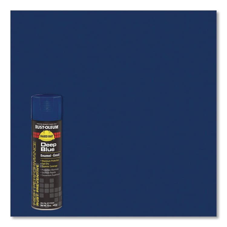 RUST-OLEUM CORPORATION Hard Hat High Performance V2100 System Rust Preventive Enamel Spray Paint, Gloss Deep Blue, 15 oz Aerosol Can, 6/Carton (RSTV2125838) thumbnail 3