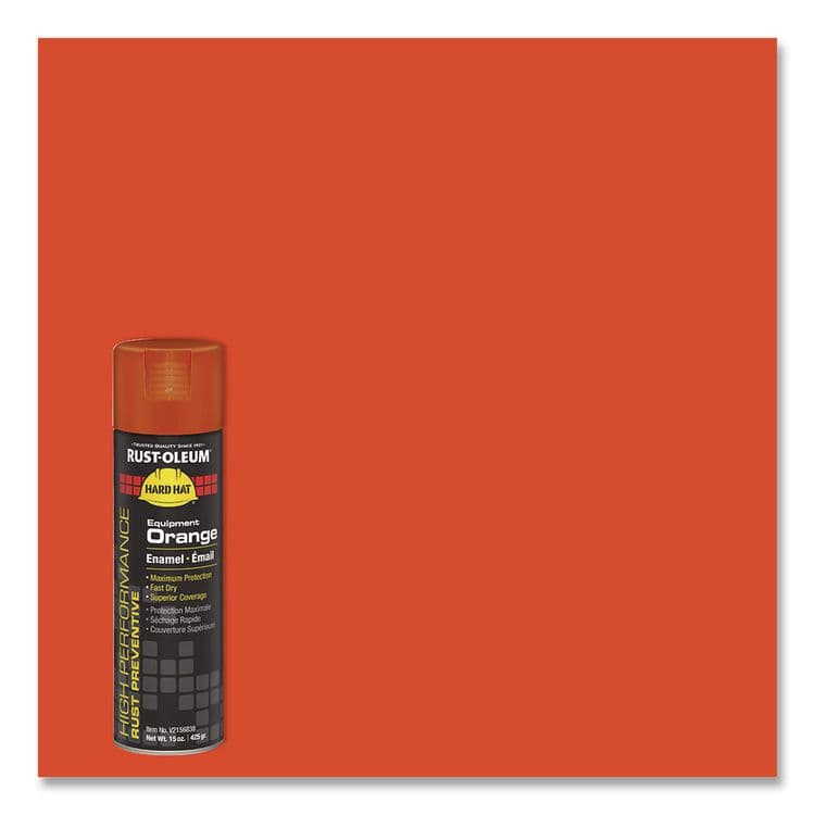 RUST-OLEUM CORPORATION Hard Hat High Performance V2100 System Rust Preventive Enamel Spray Paint, Gloss Equipment Orange,15 oz Aerosol Can, 6/Carton (RSTV2156838) thumbnail 3