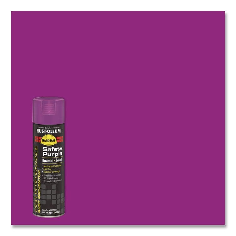 RUST-OLEUM CORPORATION Hard Hat High Performance V2100 System Rust Preventive Enamel Spray Paint, Gloss Safety Purple, 15 oz Aerosol Can, 6/Carton (RSTV2167838) thumbnail 3