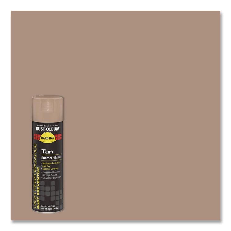 RUST-OLEUM CORPORATION Hard Hat High Performance V2100 System Rust Preventive Enamel Spray Paint, Gloss Tan, 15 oz Aerosol Can, 6/Carton (RSTV2171838) thumbnail 3