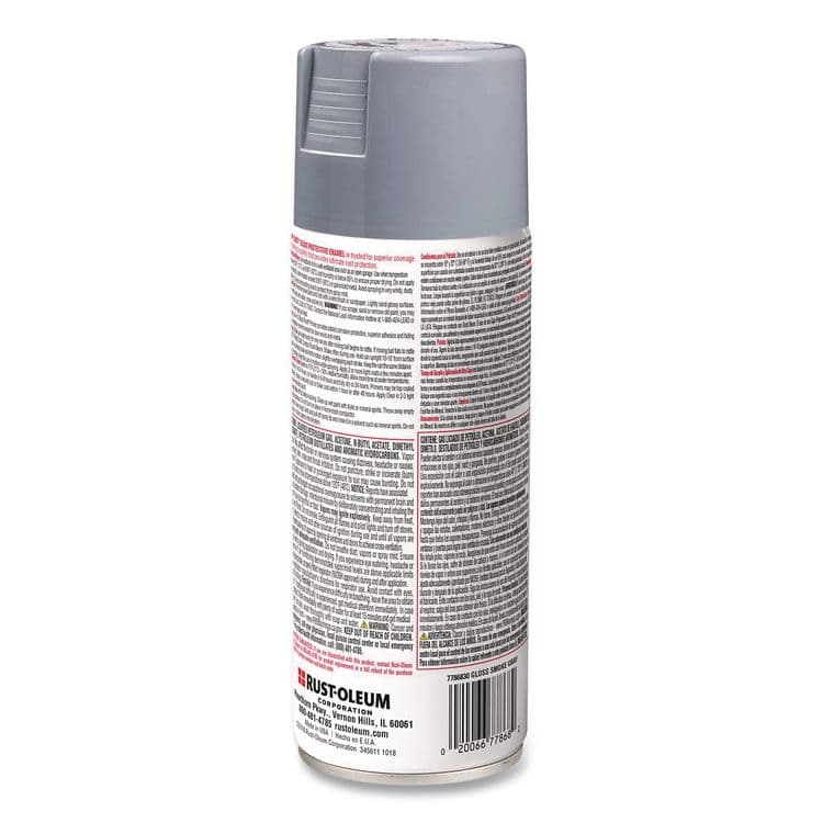 RUST-OLEUM CORPORATION Stops Rust Spray Paint, Gloss Smoke Gray, 12 oz Aerosol Can, 6/Carton (RST7786830) thumbnail 4