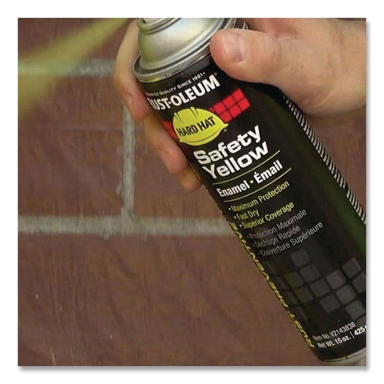 RUST-OLEUM CORPORATION Hard Hat High Performance V2100 System Rust Preventive Enamel Spray Paint, Gloss Equipment Yellow,15 oz Aerosol Can, 6/Carton (RSTV2148838) thumbnail 4