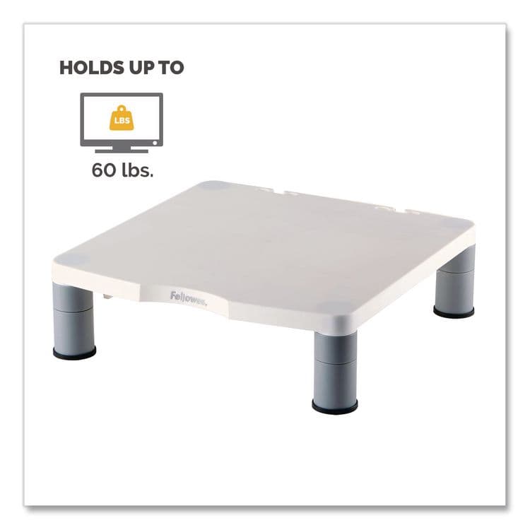 FELLOWES MFG. CO. Standard Monitor Riser, For 21" Monitors, 13.38" x 13.63" x 2" to 4", Platinum/Graphite, Supports 60 lbs (FEL91712) thumbnail 4