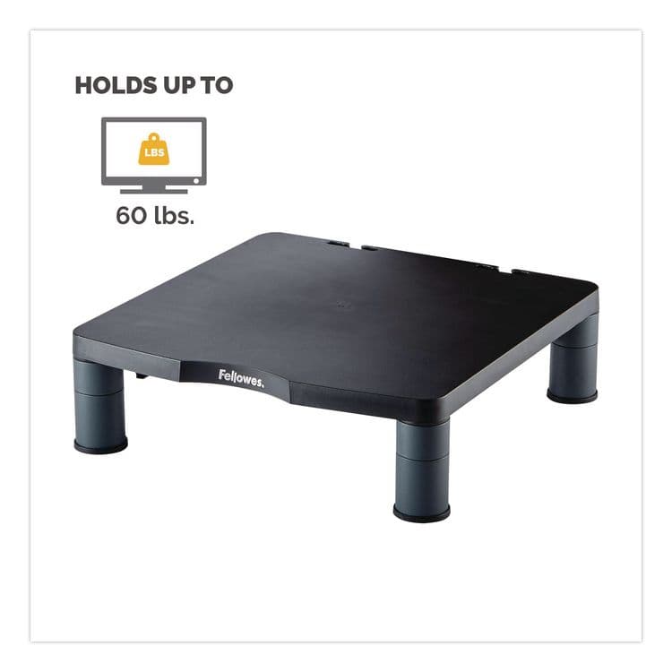 FELLOWES MFG. CO. Standard Monitor Riser, 13.38" x 13.63" x 2" to 4", Graphite, Supports 60 lbs (FEL9169301) thumbnail 3