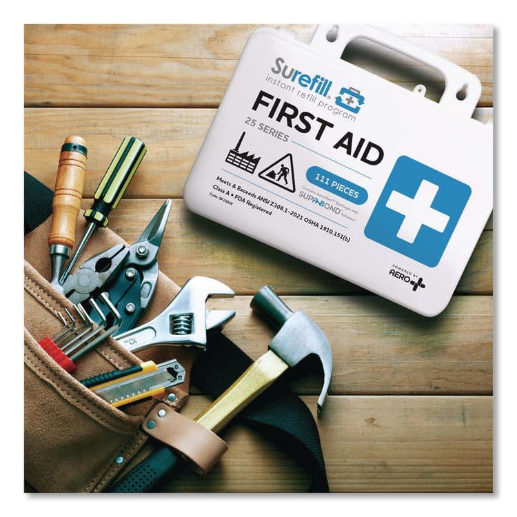 AERO HEALTHCARE 25 ANSI 2021 A+ First Aid Kit, 111 Pieces, Weatherproof Plastic Case (AOHSF25AW) thumbnail 4