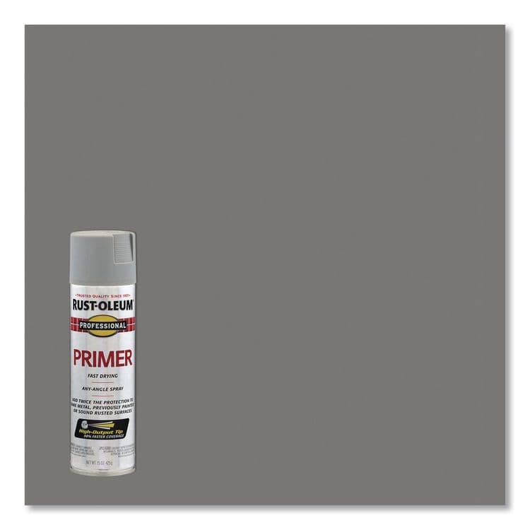 RUST-OLEUM CORPORATION Professional Spray Paint, Flat Gray, 15 oz Aerosol Can, 6/Carton (RST7582838CT) thumbnail 3