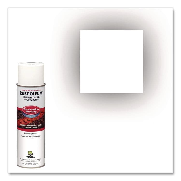 RUST-OLEUM CORPORATION Industrial Choice M1400 System Water-Based Construction Marking Paint, Gloss White, 17 oz Aerosol Can, 12/Carton (RST264692CT) thumbnail 3