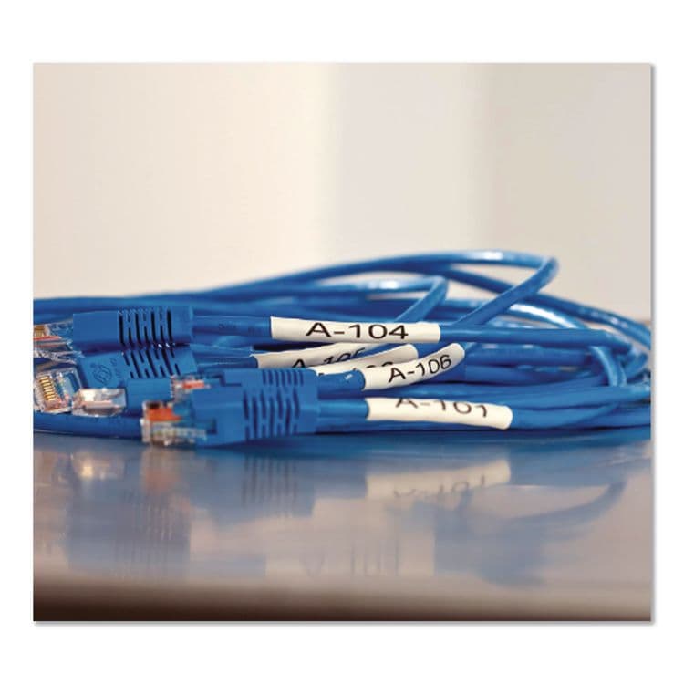 DYMO Rhino Permanent Vinyl Industrial Label Tape, 0.37" x 18 ft, White/Black Print (DYM18443) thumbnail 4