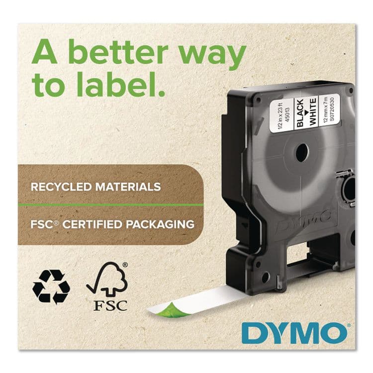 DYMO Rhino Permanent Poly Industrial Label Tape, 0.75" x 18 ft, White/Black Print (DYM18484) thumbnail 4