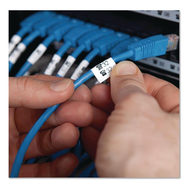 DYMO Rhino Flexible Nylon Industrial Label Tape, 0.75" x 11.5 ft, White/Black Print (DYM18489) thumbnail 3