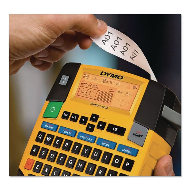 DYMO Rhino Flexible Nylon Industrial Label Tape, 0.75" x 11.5 ft, White/Black Print (DYM18489) thumbnail 4