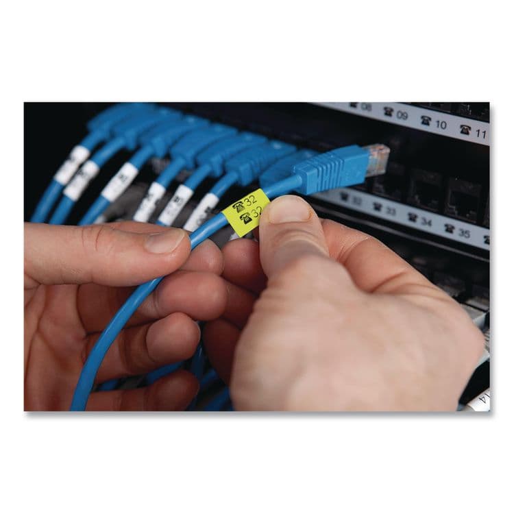 DYMO Rhino Flexible Nylon Industrial Label Tape, 0.5" x 11.5 ft, Yellow/Black Print (DYM18490) thumbnail 3