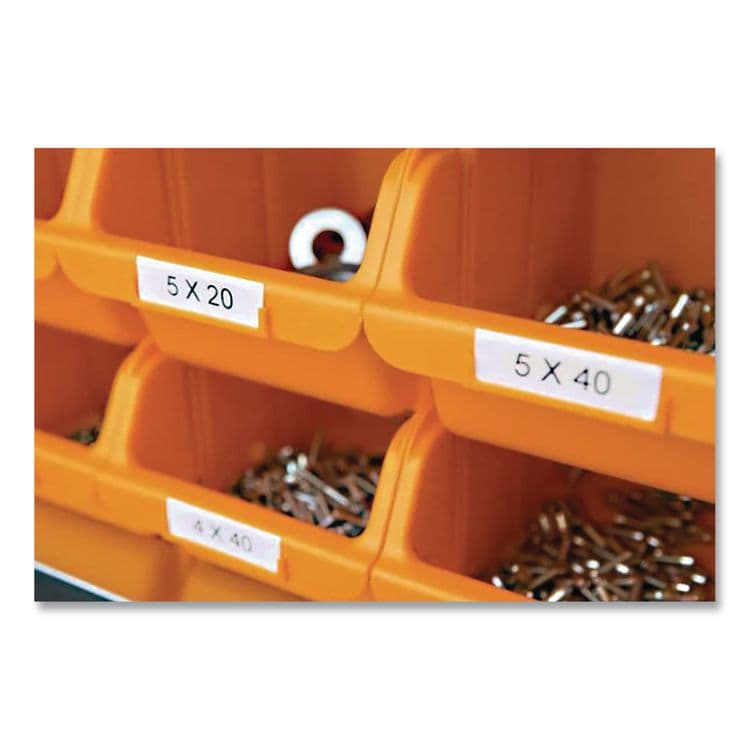 DYMO Rhino Permanent Vinyl Industrial Label Tape, 1" x 18 ft, White/Black Print (DYM1805430) thumbnail 4