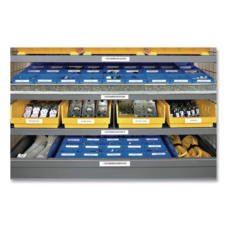 DYMO Rhino Permanent Vinyl Industrial Label Tape, 0.5" x 18 ft, Black/White Print (DYM1805435) thumbnail 4