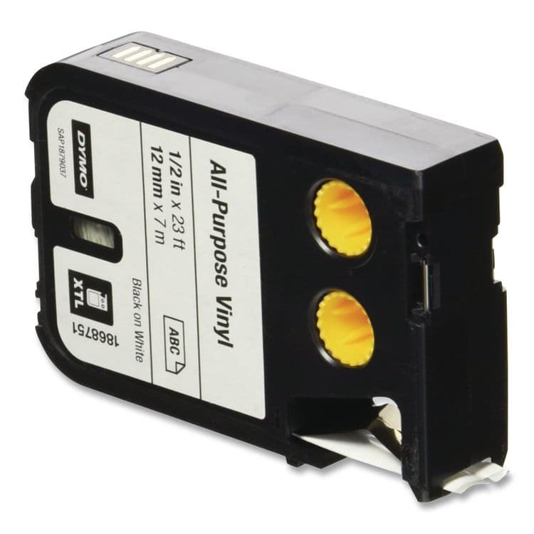 DYMO XTL All-Purpose Vinyl Labels, 0.5" x 24.6 ft, White/Black Print (DYM1868751) thumbnail 2