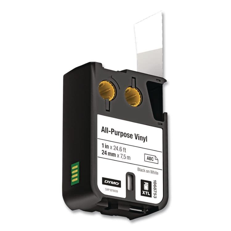 DYMO XTL All-Purpose Vinyl Labels, 1" x 23 ft, Black on White (DYM1868753) thumbnail 2