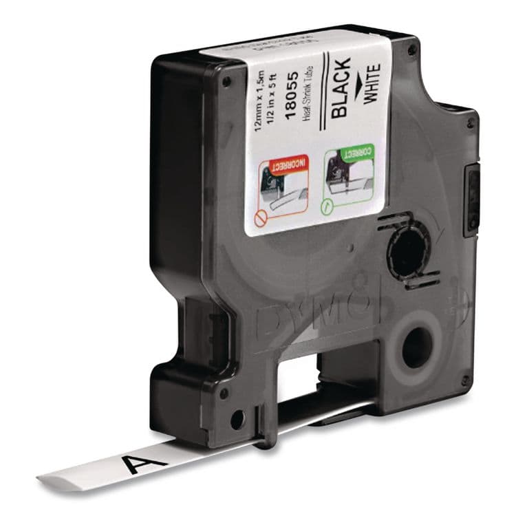 DYMO Rhino Heat Shrink Tubes Industrial Label Tape, 0.5" x 5 ft, White/Black Print (DYM18055) thumbnail 2