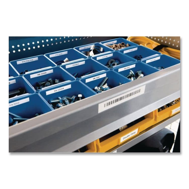 DYMO Rhino Permanent Vinyl Industrial Label Tape, 0.5" x 18 ft, Clear/Black Print (DYM622289) thumbnail 3