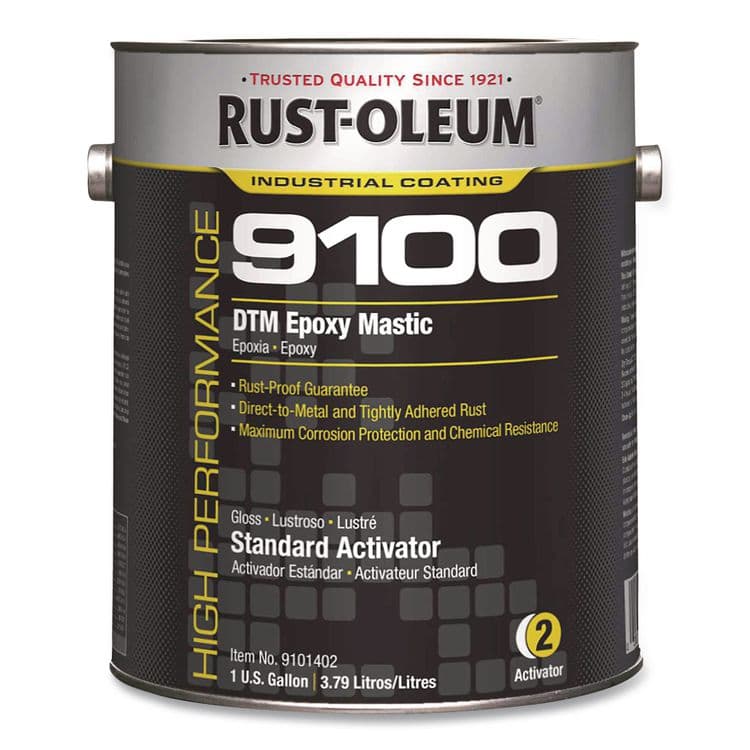 RUST-OLEUM CORPORATION High Performance 9100 System DTM Epoxy Mastic Paint, Gloss Clear, 1 gal Bucket/Pail, 2/Carton (RST9101402)