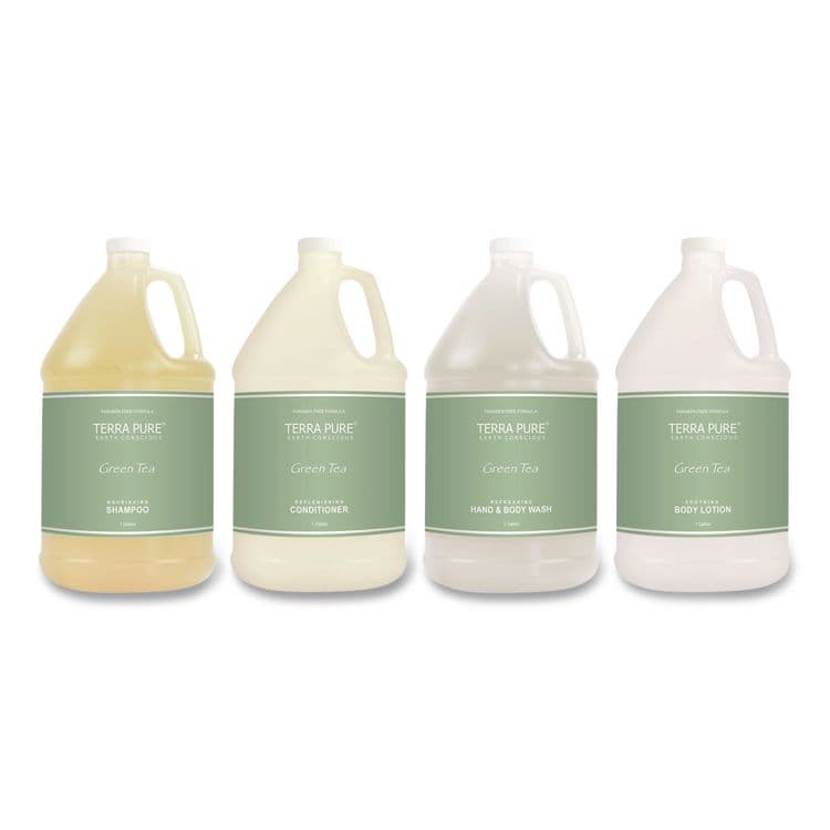 DIVERSIFIED HOSPITALITY SOLUTIONS, LTD. Terra Pure Shampoo Gallon, Green Tea Lemongrass Scent, 1 gal Bottle (DHS002287EA) thumbnail 4