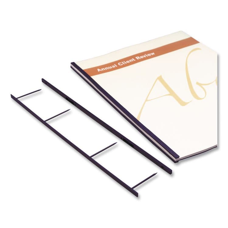 ACCO BRANDS, . VeloBind Reclosable Spines for 11 x 8.5 Documents, 4 Pins, 1.25" (200-Sheet) Capacity, Blue, 25/Pack (GBC9741631) thumbnail 3