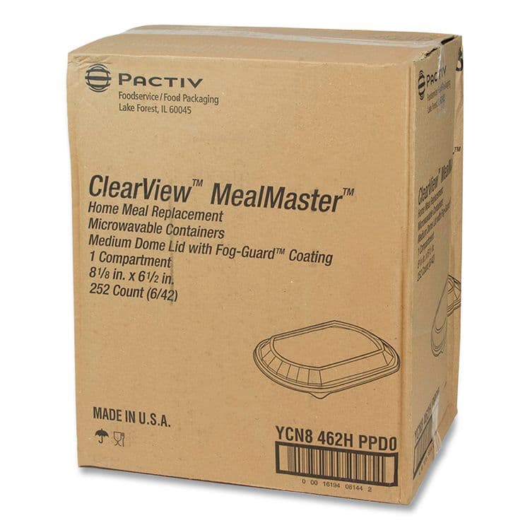 PACTIV EVERGREEN CORPORATION Clearview MealMaster Rectangle Container Dome, 8.12 x 6.5 x 1, Clear, 252/Carton (PCTYCN8462HPPD) thumbnail 2