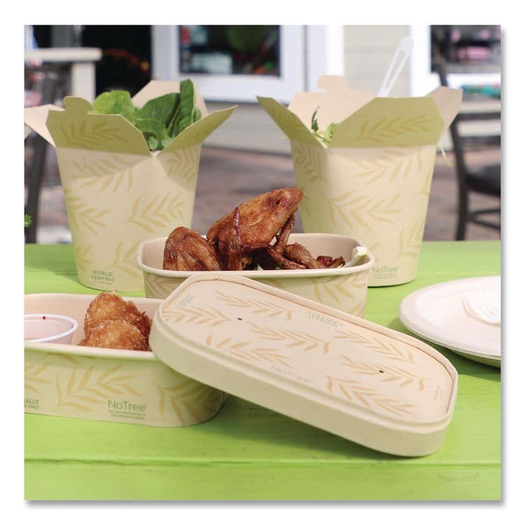 WORLD CENTRIC Paper Lids for Containers, 4.7 x 6.8 x 0.8, Natural, Paper, 300/Carton (WORCTLNT16) thumbnail 3