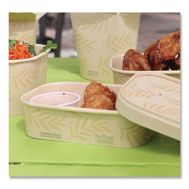 WORLD CENTRIC No Tree Rectangular Containers, 16 oz, 4.7 x 6.8 x 1.6, Natural, Sugarcane, 300/Carton (WORCTNT16) thumbnail 3