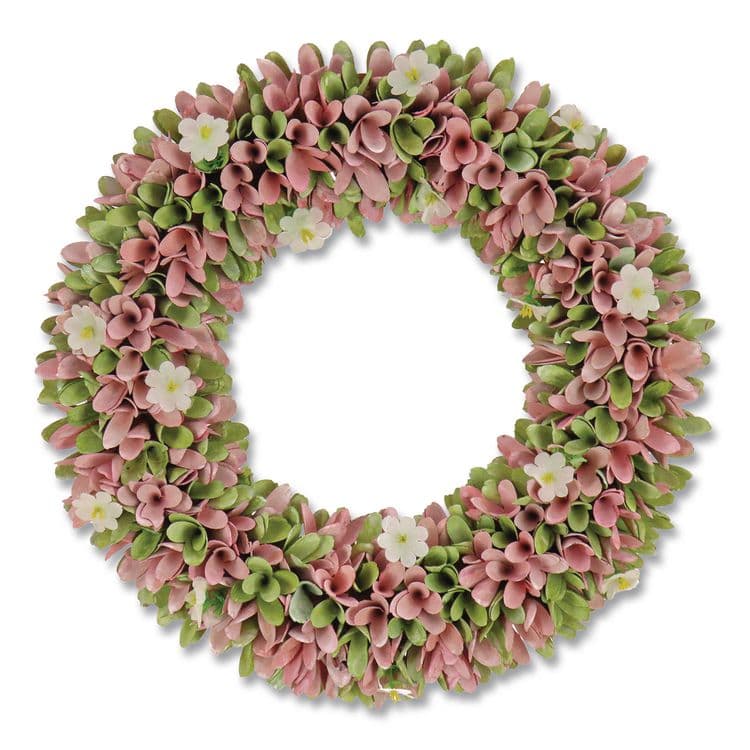 NATIONAL TREE COMPANY Spring Pink Floral Wreath, 18" x 18" x 3.93", Pink (NTTEG79C0055181)