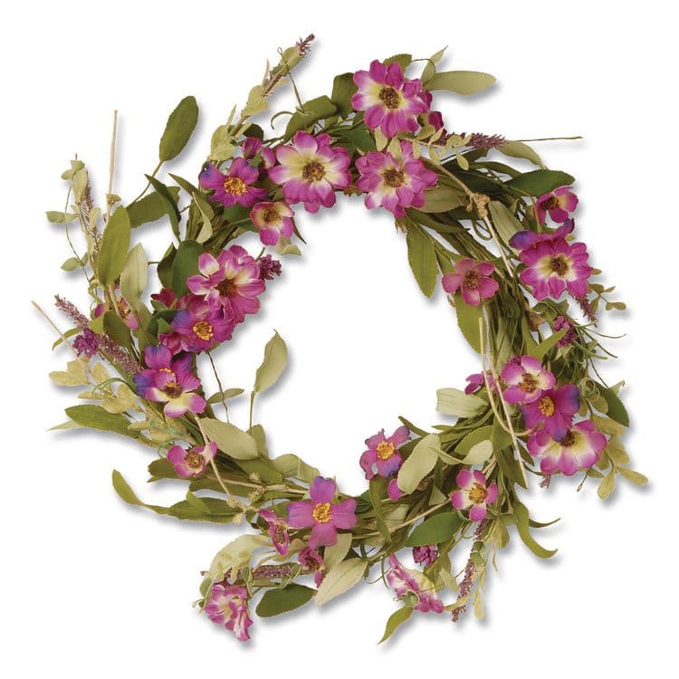 NATIONAL TREE COMPANY Garden Accents Purple Daisy Wreath, 20" x 3", Purple (NTTGAF3020WDLP)