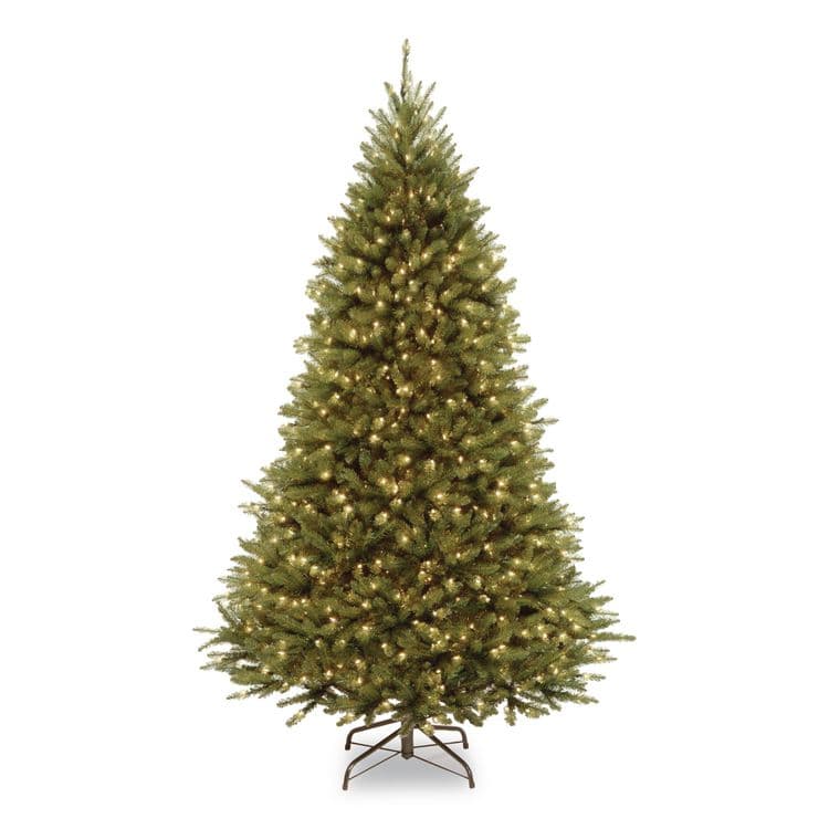 NATIONAL TREE COMPANY Pre-Lit Kingswood Fir Tree, 55" x 55" x 90", Green Tree, Green Tree Stand (NTTKW7D5375)