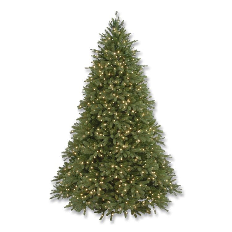 NATIONAL TREE COMPANY Pre-Lit Grande Fir Pencil Slim Tree, 78" x 78" x 108", Green Tree, Green Tree Stand (NTTPEJF130090)