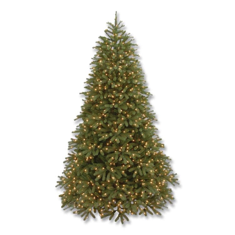 NATIONAL TREE COMPANY Pre-Lit Jersey Fraser Fir Medium Tree, 48" x 48" x 78", Green Tree, Green Tree Stand (NTTPEJF130265)