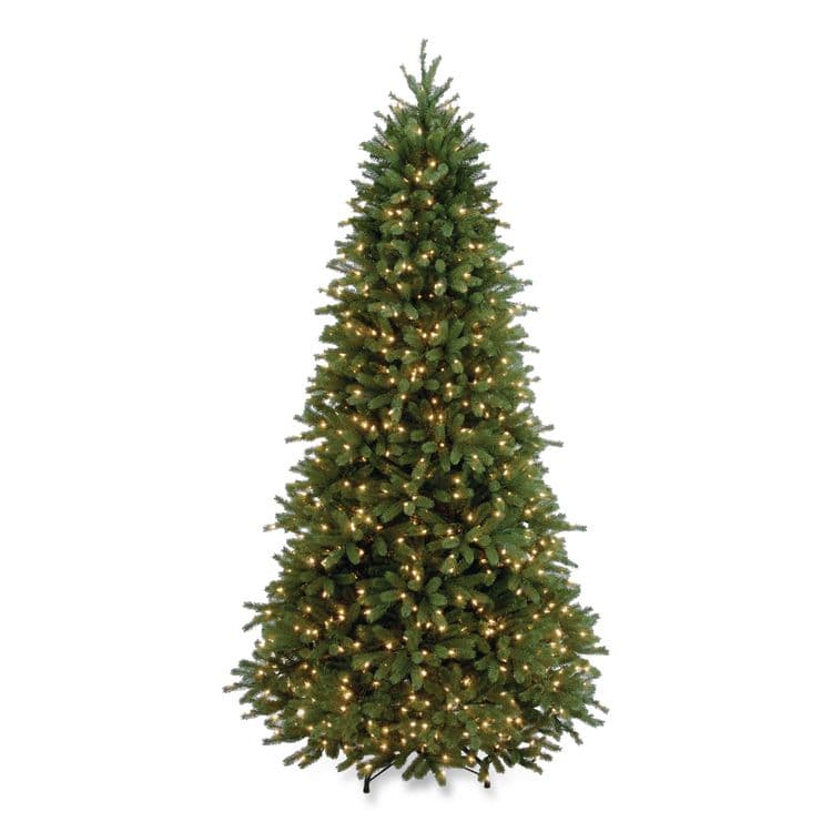 NATIONAL TREE COMPANY Pre-Lit Jersey Fraser Fir Slim Tree, 43" x 43" x 78", Green Tree, Green Tree Stand (NTTPEJF130465)