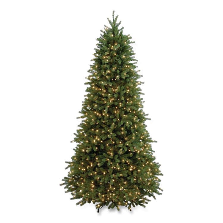 NATIONAL TREE COMPANY Pre-Lit Jersey Fraser Fir Slim Tree, 51" x 51" x 90", Green Tree, Green Tree Stand (NTTPEJF130475)