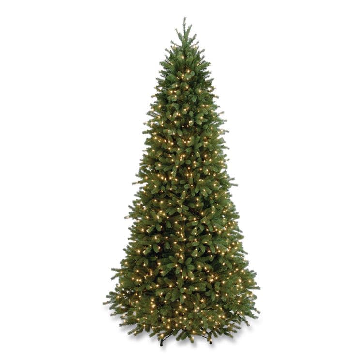 NATIONAL TREE COMPANY Pre-Lit Jersey Fraser Fir Slim Tree, 57" x 57" x 108", Green Tree, Green Tree Stand (NTTPEJF130490)