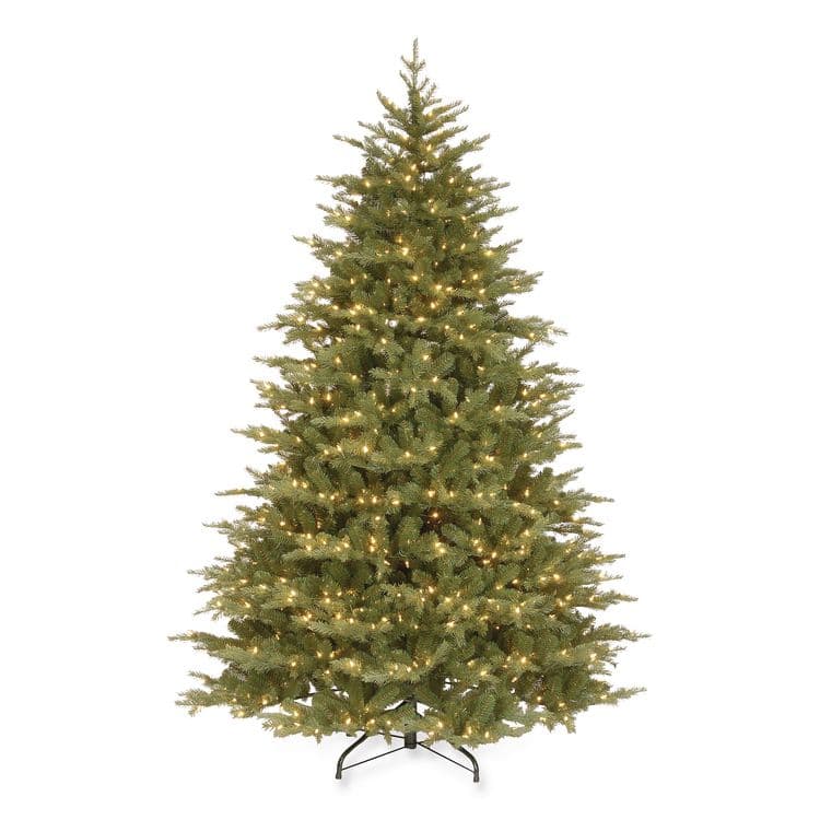 NATIONAL TREE COMPANY Pre-Lit Nordic Spruce Medium Tree, 60" x 60" x 90", Green Tree, Green Tree Stand (NTTPENS130775)