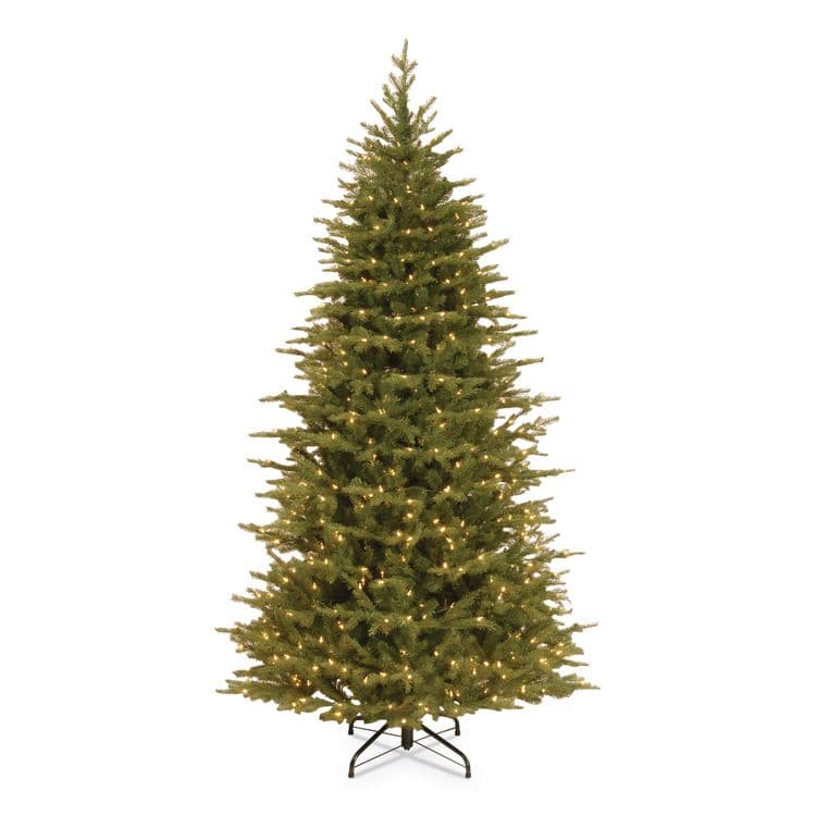 NATIONAL TREE COMPANY Pre-Lit Nordic Spruce Slim Tree, 44" x 44" x 78", Green Tree, Green Tree Stand (NTTPENS132165)