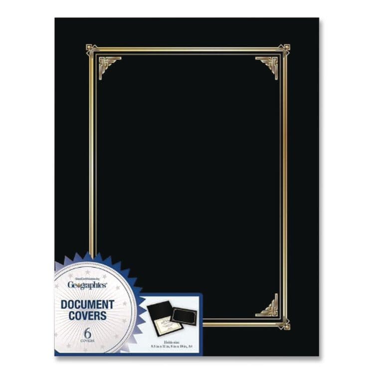 GEOGRAPHICS Certificate/Document Cover, 12.5 x 9.75, Black, 6/Pack (GEO45331) thumbnail 3
