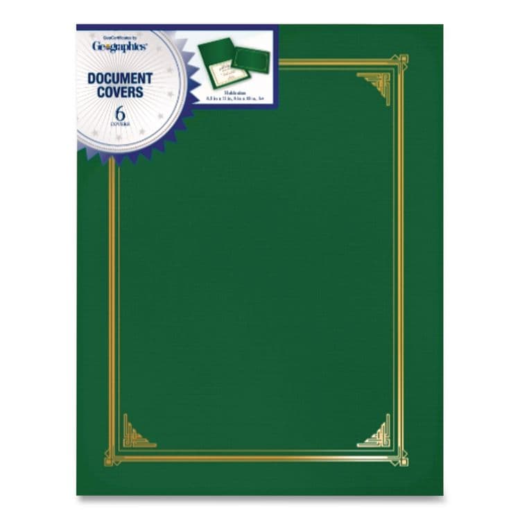 GEOGRAPHICS Certificate/Document Cover, 12.5 x 9.75, Green, 6/Pack (GEO47399) thumbnail 4