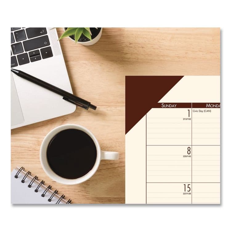 HOUSE OF DOOLITTLE EcoTones Recycled Academic Desk Pad Calendar, 18.5 x 13, Cream Sheets, Brown Corners, 12-Month (Aug to July): 2025 to 2026 (HOD012541) thumbnail 2